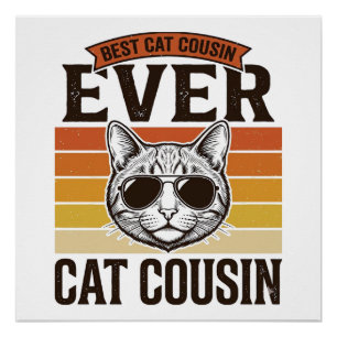 Beste kattenneef ooit vintage kat shirt ontwerp_1 perfect poster