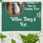 Beste Kattenoma met Kerstmis' Theedoek (Gevouwen)