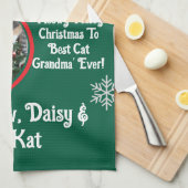 Beste Kattenoma met Kerstmis' Theedoek (Quarter Fold)