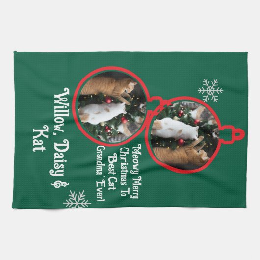 Beste Kattenoma met Kerstmis' Theedoek (Horizontaal)