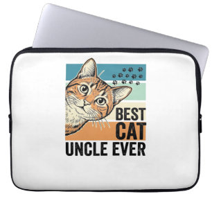 Beste kattenoom ooit vintage kattenliefhebber ontw laptop sleeve