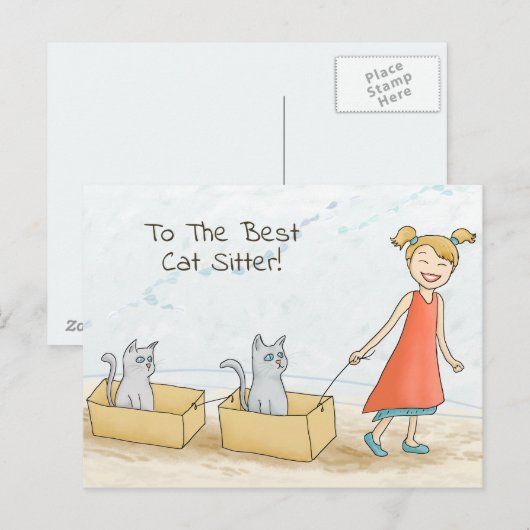 Beste kattenoppas briefkaart (Voorkant / Achterkant)