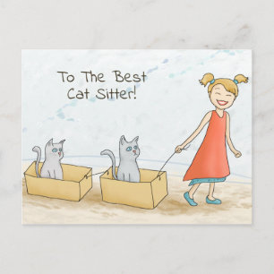 Beste kattenoppasser briefkaart
