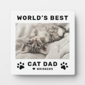 Beste Kattenpapa ter Wereld Witte Foto van Huisdie Fotoplaat (Voorkant)