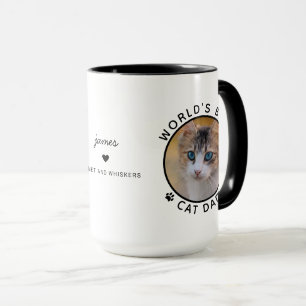 Beste Kattenpapa Twee Foto Moderne Typografie Mok