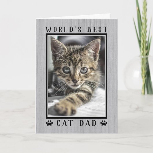Beste Kattenpapa van de Wereld Rustieke Vaderdag F Kaart (Voorkant)
