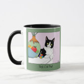 Beste Kattenvader Cute Tuxedo Kat Vaderdag Mok (Links)