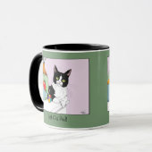 Beste Kattenvader Cute Tuxedo Kat Vaderdag Mok (Voorkant links)