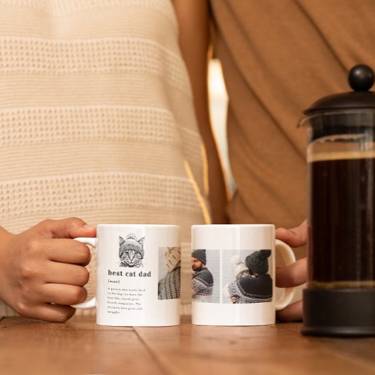 Beste kattenvader definitie | Drie foto Koffiemok