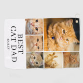 Beste kattenvader foto gepersonaliseerd golfhanddoek (Horizontaal)