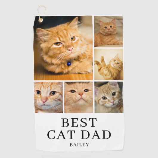 Beste kattenvader foto gepersonaliseerd golfhanddoek (Voorkant)