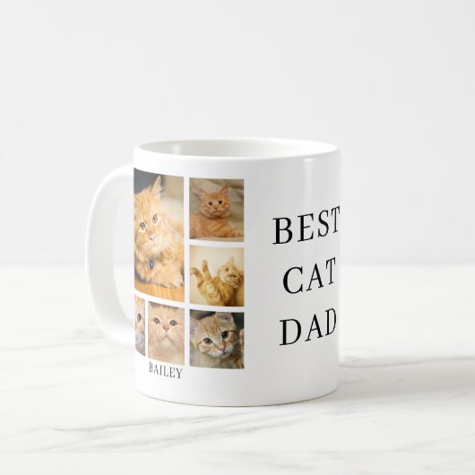 Beste kattenvader foto gepersonaliseerd koffiemok (Voorkant links)