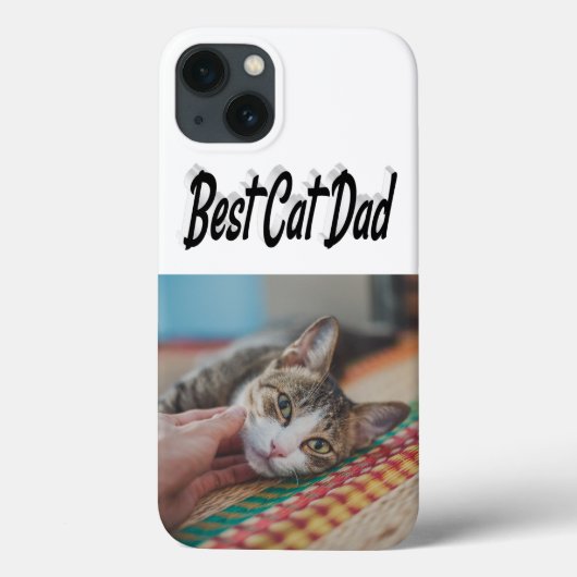 Beste kattenvader foto Zwarte tekst Case-Mate iPhone Case (Achterkant)
