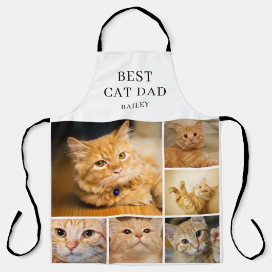 Beste kattenvader fotocollage schort (Voorkant)