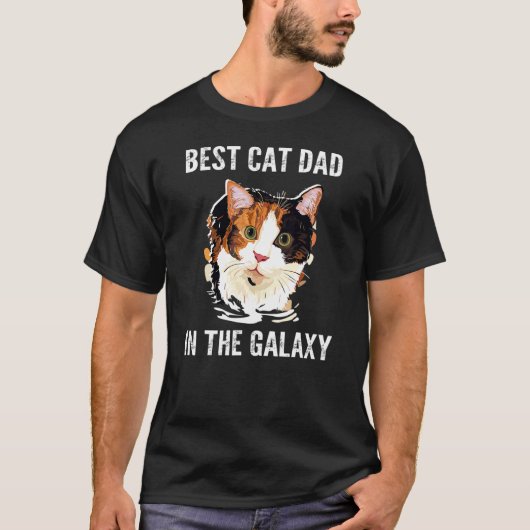 Beste kattenvader in het heelal Vaderdag 2022 kat T-shirt (Voorkant)