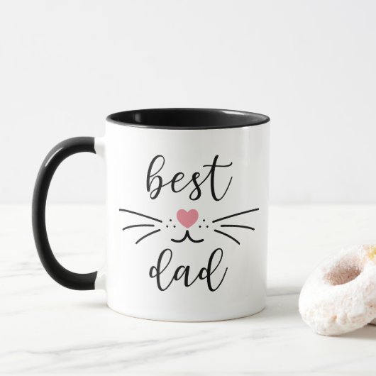 Beste Kattenvader Kitty Gezicht Mok (Met donut)