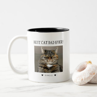 Beste kattenvader ooit Aangepaste kattenfoto kat v Tweekleurige Koffiemok