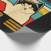 Beste kattenvader ooit Funny Cat Daddy Cadeaupapier (Hoek)