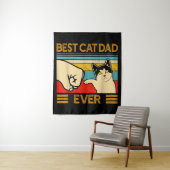 Beste kattenvader ooit Funny kat papa Wandkleed (In situ)