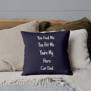 Beste kattenvader ooit gepersonaliseerd navyblauw kussen