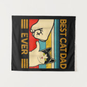 Beste kattenvader ooit | Grappig cadeau voor papa Wandkleed (Voorkant (horizontaal))