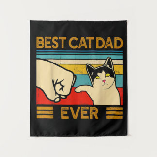 Beste kattenvader ooit | Grappig cadeau voor vader Wandkleed
