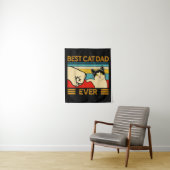 Beste kattenvader ooit | Grappig cadeau voor vader Wandkleed (In situ)
