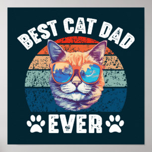Beste Kattenvader Ooit Grappig kat Gezicht Katten Poster