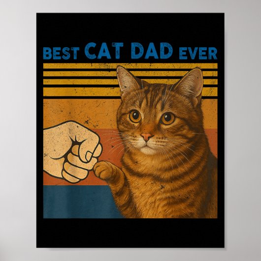 Beste kattenvader ooit grappige cadeaus mannen kat poster (Voorkant)