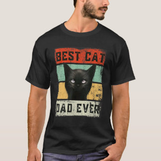 Beste kattenvader ooit grappige vintage retro vers t-shirt