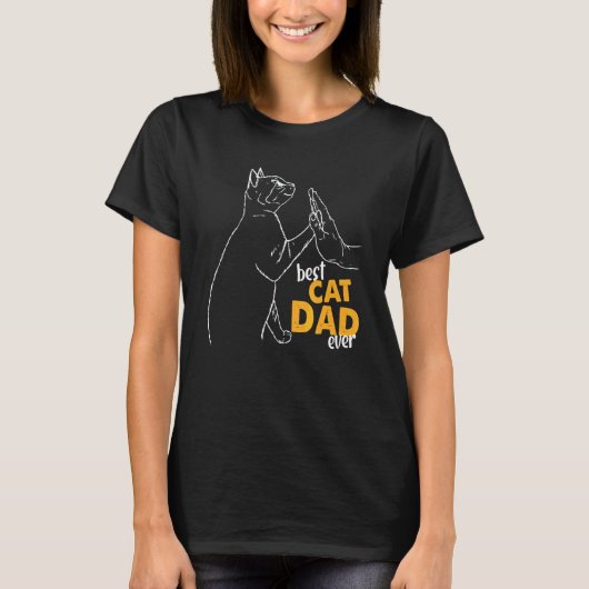 Beste kattenvader ooit  Kat   Vaderdag 4 T-shirt (Voorkant)