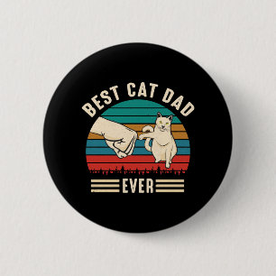 Beste kattenvader ooit kat vuist vintage mannen ronde button 5,7 cm