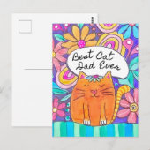 Beste kattenvader ooit kattenliefhebber ansichtkaa briefkaart (Voorkant / Achterkant)