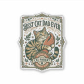 Beste kattenvader ooit Kattenmoeder vader ouder vi Sticker (Voorkant)