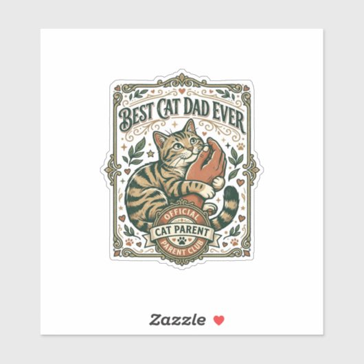 Beste kattenvader ooit Kattenmoeder vader ouder vi Sticker (Vel)