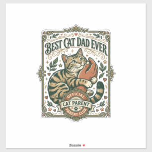 Beste kattenvader ooit Kattenmoeder vader ouder vi Sticker