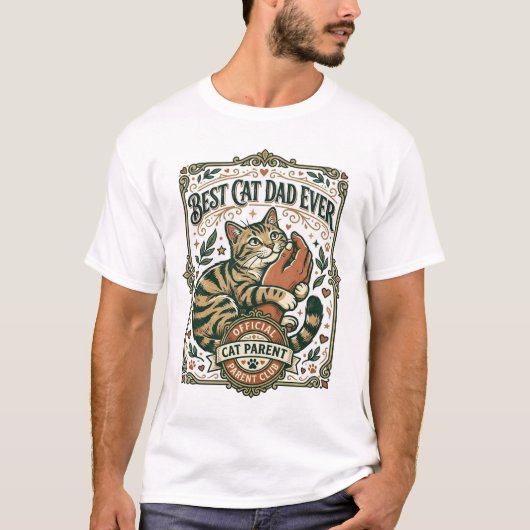 Beste kattenvader ooit Kattenmoeder vader ouder vi T-shirt (Voorkant)