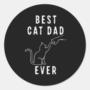 Beste kattenvader ooit Kattenpapa Poot Vuist Opste Ronde Sticker