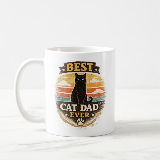 Beste kattenvader ooit koffiemok | Vaderdag cadeau (Links)