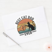 Beste kattenvader ooit Leuk kattenliefhebber stick Ronde Sticker (Envelop)