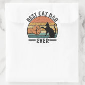 Beste kattenvader ooit Leuk kattenliefhebber stick Ronde Sticker (Tas)
