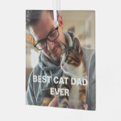 Beste kattenvader ooit – moderne aangepaste fotont glas ornament (Voorkant links)