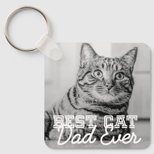 Beste kattenvader ooit moderne aangepaste huisdier sleutelhanger (Voorkant)