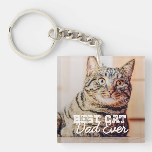 Beste kattenvader ooit moderne aangepaste huisdier sleutelhanger (Voorkant)