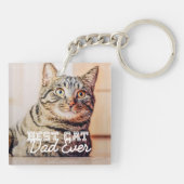 Beste kattenvader ooit moderne aangepaste huisdier sleutelhanger (Achterkant)