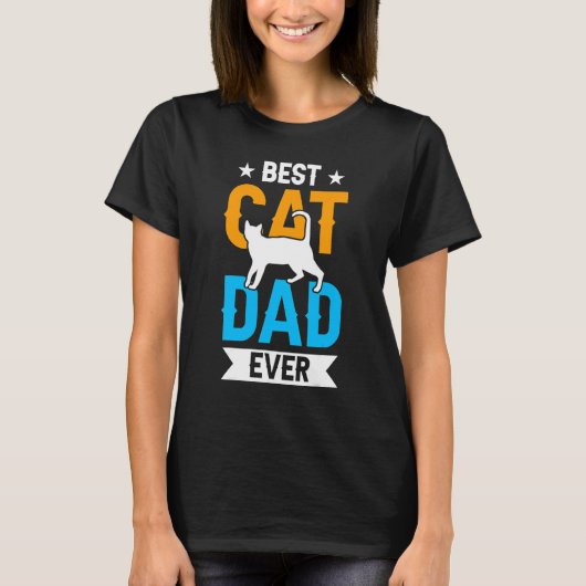 Beste kattenvader ooit papa vader gezegden Vaderda T-shirt (Voorkant)