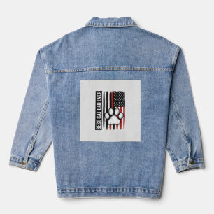 Beste kattenvader ooit Patriotisch poot vlagontwer Denim Jacket