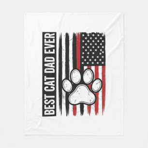 Beste kattenvader ooit Patriotisch poot vlagontwer Fleece Deken