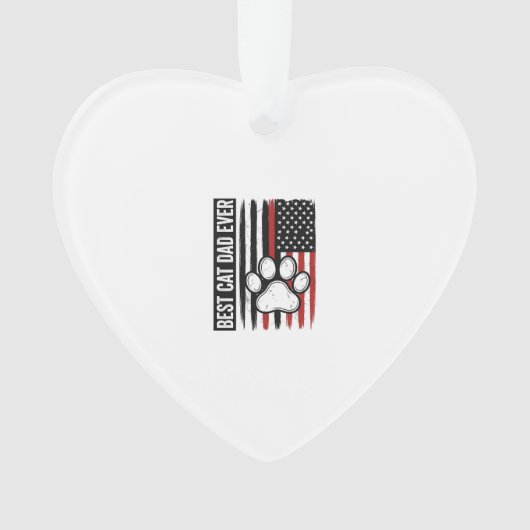 Beste kattenvader ooit Patriotisch poot vlagontwer Ornament (voorkant)