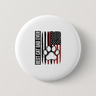 Beste kattenvader ooit Patriotisch poot vlagontwer Ronde Button 5,7 Cm